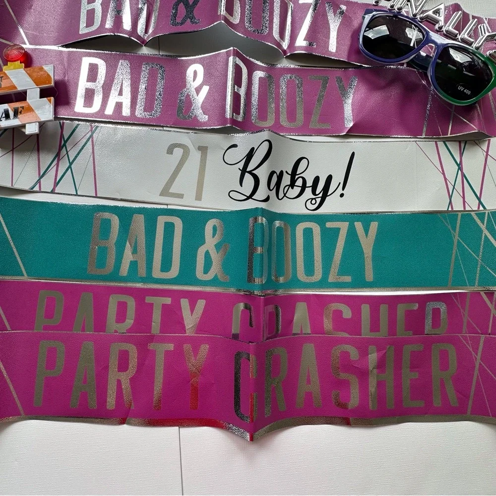 21st Birthday Party Sashes and Accessories Set -‎ Multicolor